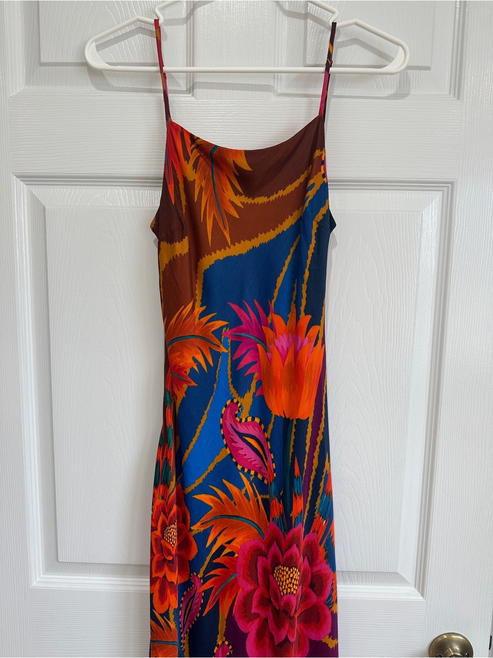 FARM Rio Tropical Floral Silky Maxi Slip Dress Sz S - Picture 2 of 6
